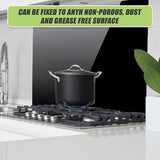 Building Materials: Toughened 90cm x 75cm Black Glass Kitchen Splashback