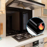 Building Materials: Toughened 90cm x 75cm Black Glass Kitchen Splashback