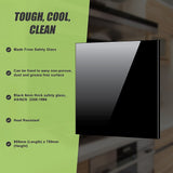 Building Materials: Toughened 90cm x 75cm Black Glass Kitchen Splashback
