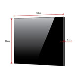 Building Materials: Toughened 90cm x 75cm Black Glass Kitchen Splashback