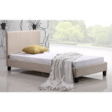 Beds & Bed Frames: Single Linen Fabric Bed Frame Beige