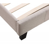 Beds & Bed Frames: Single Linen Fabric Bed Frame Beige