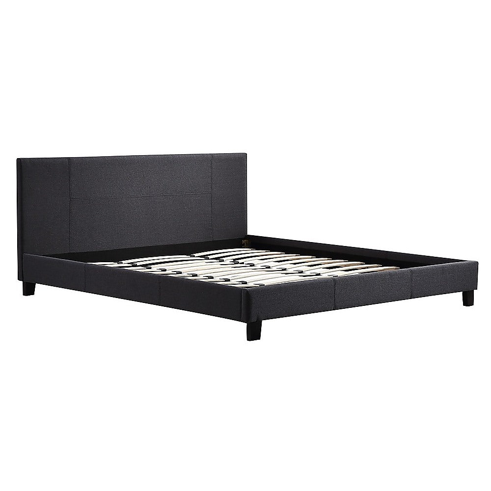 Beds & Bed Frames: King Linen Fabric Bed Frame Grey