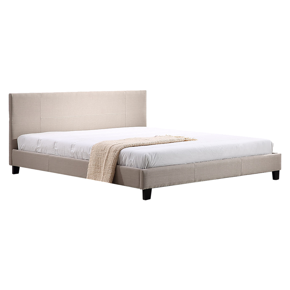 Beds & Bed Frames: King Linen Fabric Bed Frame Beige