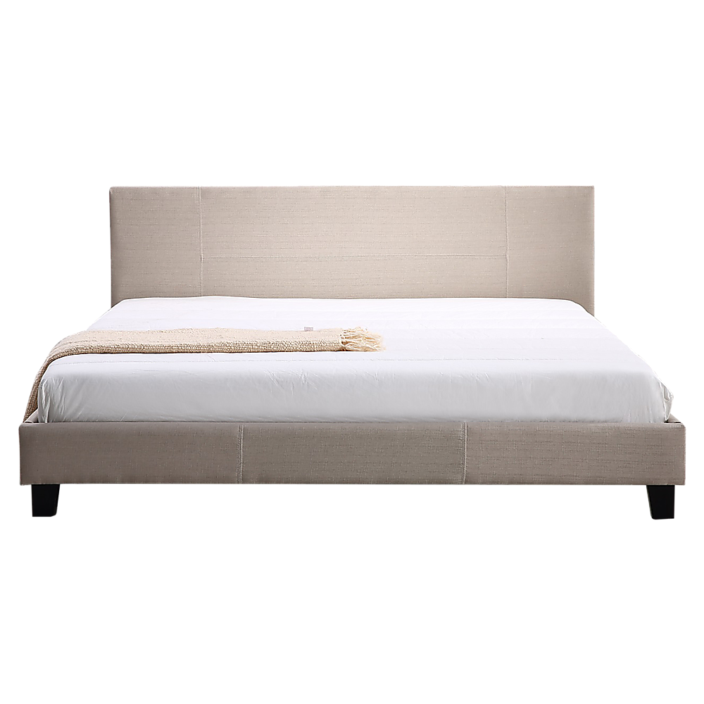 Beds & Bed Frames: King Linen Fabric Bed Frame Beige