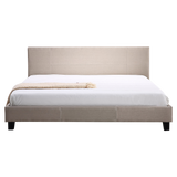 Beds & Bed Frames: King Linen Fabric Bed Frame Beige
