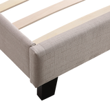 Beds & Bed Frames: King Linen Fabric Bed Frame Beige