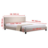 Beds & Bed Frames: King Linen Fabric Bed Frame Beige