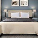 Headboards: Linen Fabric King Bed Headboard Bedhead - Beige