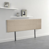Headboards: Linen Fabric King Bed Headboard Bedhead - Beige
