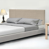 Headboards: Linen Fabric King Bed Headboard Bedhead - Beige