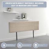 Headboards: Linen Fabric King Bed Headboard Bedhead - Beige