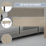 Headboards: Linen Fabric King Bed Headboard Bedhead - Beige