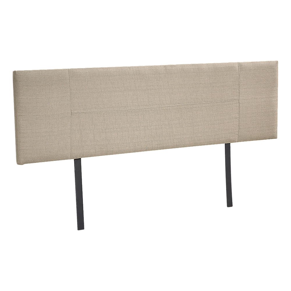 Headboards: Linen Fabric King Bed Headboard Bedhead - Beige