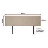 Headboards: Linen Fabric King Bed Headboard Bedhead - Beige