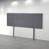 Headboards: Linen Fabric Queen Bed Headboard Bedhead - Grey