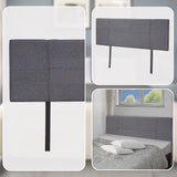 Headboards: Linen Fabric Queen Bed Headboard Bedhead - Grey