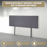 Headboards: Linen Fabric Queen Bed Headboard Bedhead - Grey