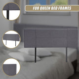Headboards: Linen Fabric Queen Bed Headboard Bedhead - Grey