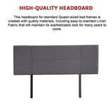 Headboards: Linen Fabric Queen Bed Headboard Bedhead - Grey