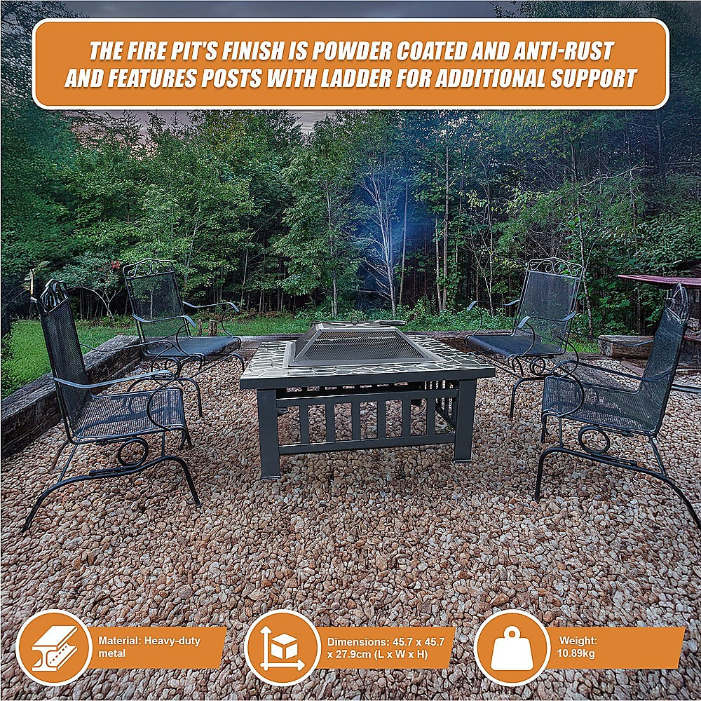 Gardening Accessories: 18" Square Metal Fire Pit Outdoor Heater