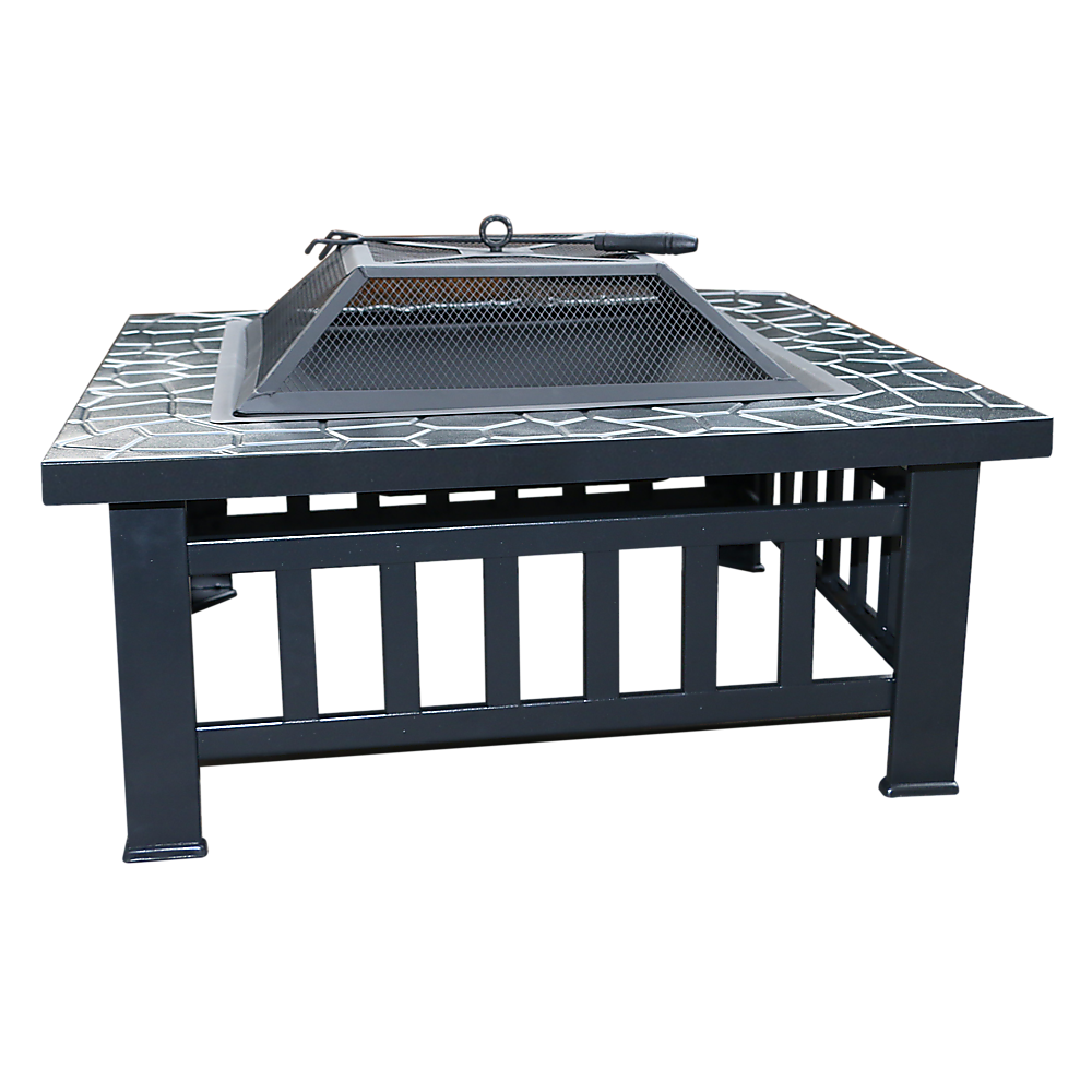 Gardening Accessories: 18" Square Metal Fire Pit Outdoor Heater