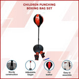 Boxing & Martial Arts: Kids Boxing Punching Bag Set  Children’s Training Gloves & Fitness Stand