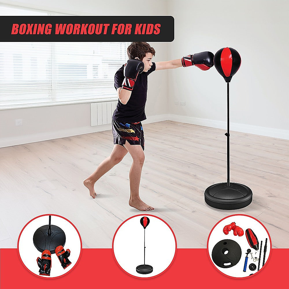 Boxing & Martial Arts: Kids Boxing Punching Bag Set  Children’s Training Gloves & Fitness Stand