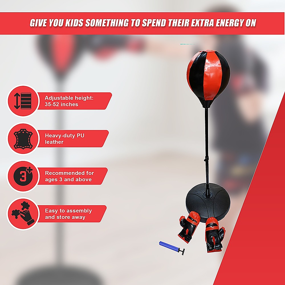 Boxing & Martial Arts: Kids Boxing Punching Bag Set  Children’s Training Gloves & Fitness Stand