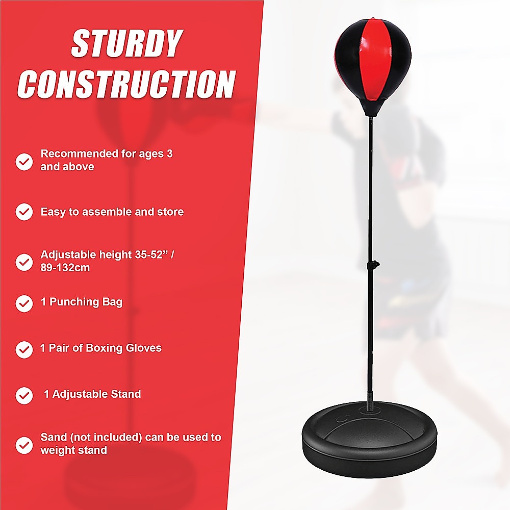 Boxing & Martial Arts: Kids Boxing Punching Bag Set  Children’s Training Gloves & Fitness Stand