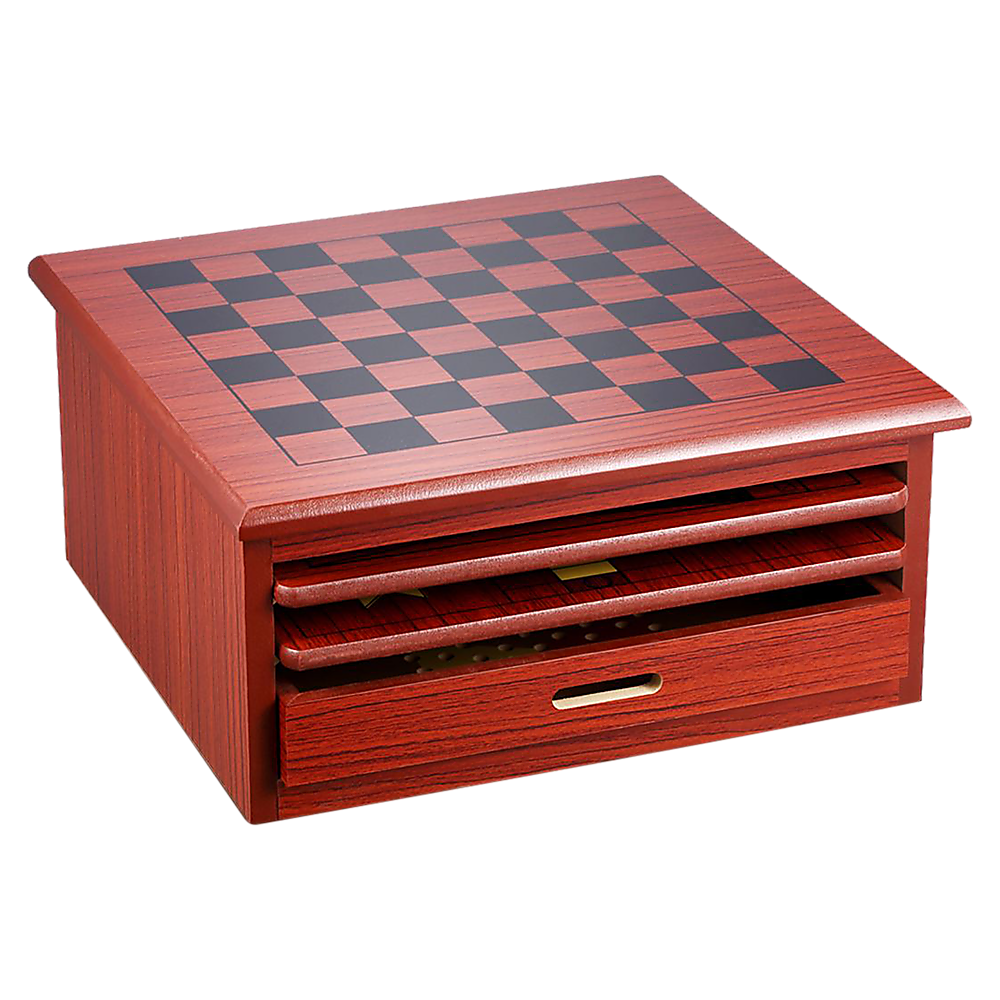 Activity Games: 10 in 1 Wooden Chess Board Games Slide Out Checkers House Unit Set