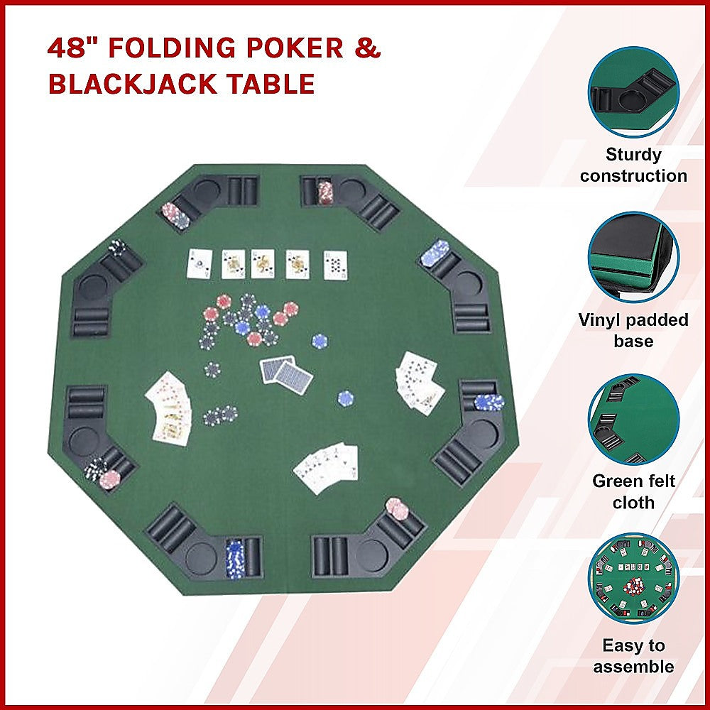 Activity Games: 48" Folding Poker & Blackjack Table