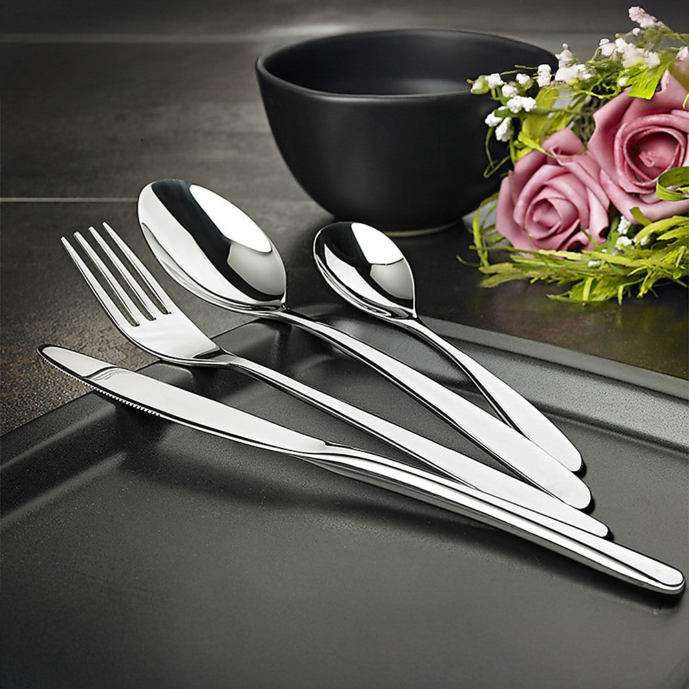 Kitchen Utensils: 32 Piece Stainless Steel Cutlery Set Knives Fork Spoon Teaspoon