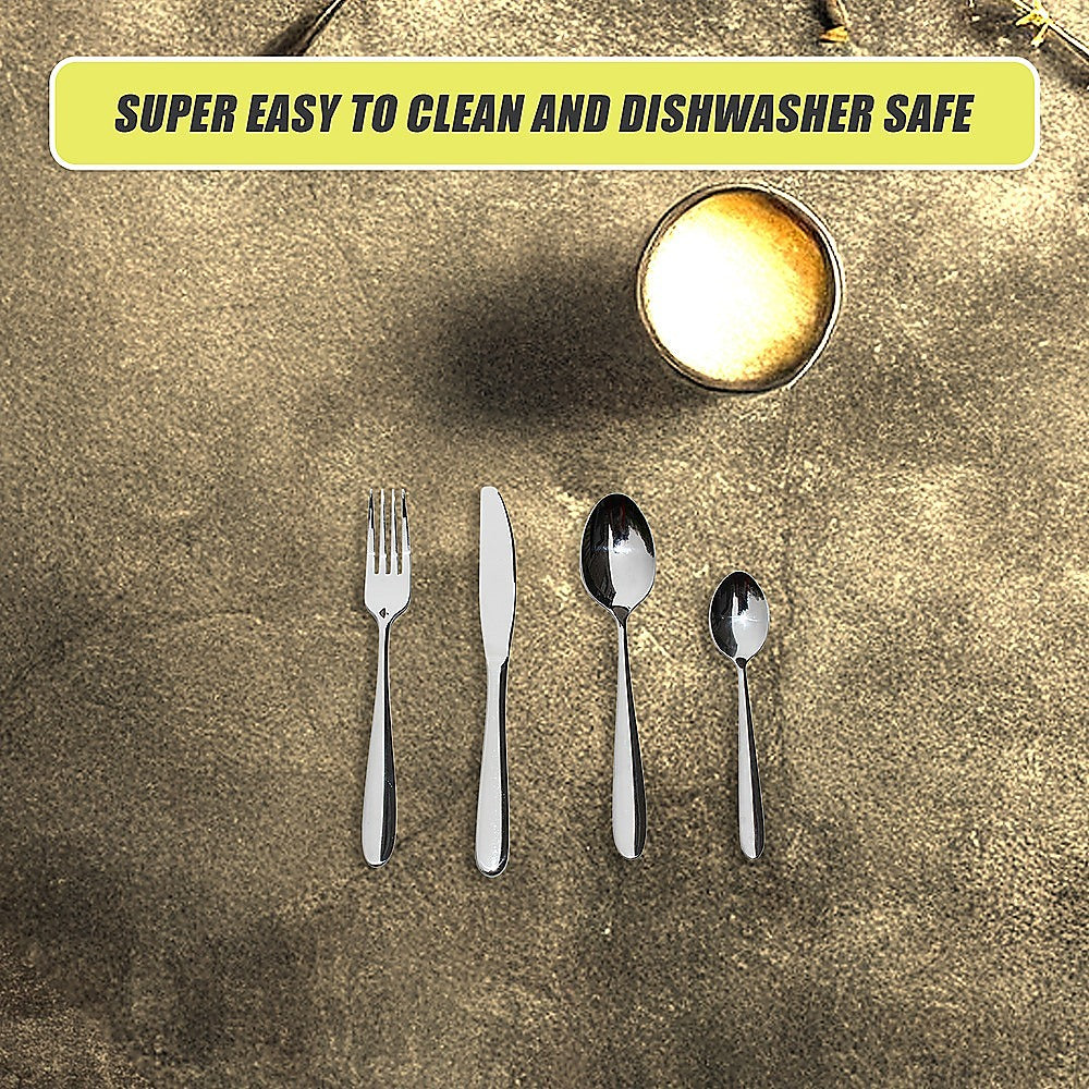 Kitchen Utensils: 32 Piece Stainless Steel Cutlery Set Knives Fork Spoon Teaspoon