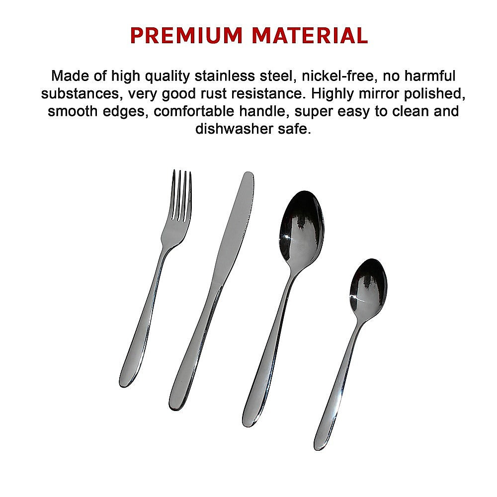 Kitchen Utensils: 32 Piece Stainless Steel Cutlery Set Knives Fork Spoon Teaspoon