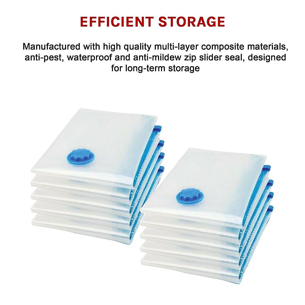 10X Jumbo Vacuum Storage Bags â€“ Space Saver Seal Bags for Clothes, Bedding, Blankets & Travel Organisation