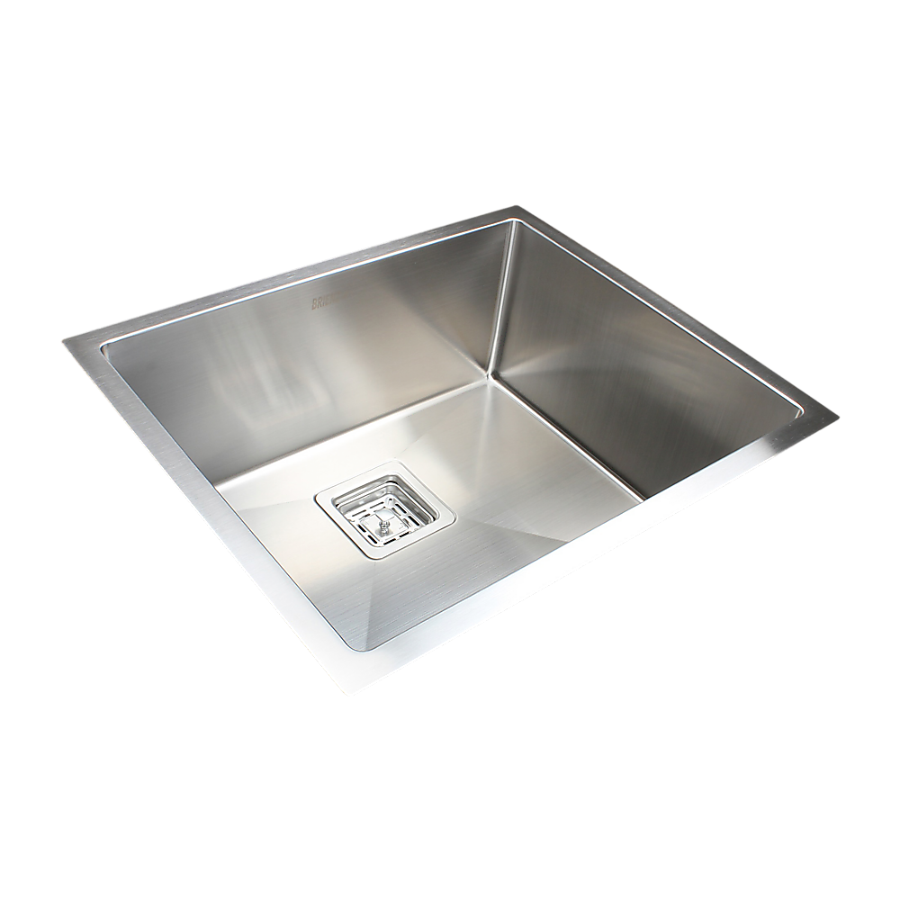 Kitchen Sinks: 550x455mm Handmade 1.5mm Stainless Steel Undermount / Topmount Kitchen Sink with Square Waste