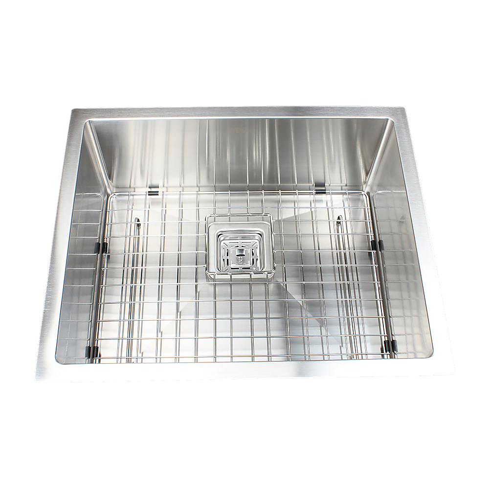 Kitchen Sinks: 550x455mm Handmade 1.5mm Stainless Steel Undermount / Topmount Kitchen Sink with Square Waste