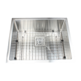 Kitchen Sinks: 550x455mm Handmade 1.5mm Stainless Steel Undermount / Topmount Kitchen Sink with Square Waste