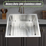 Kitchen Sinks: 550x455mm Handmade 1.5mm Stainless Steel Undermount / Topmount Kitchen Sink with Square Waste