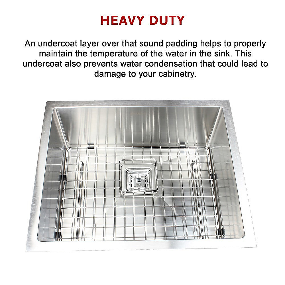 Kitchen Sinks: 550x455mm Handmade 1.5mm Stainless Steel Undermount / Topmount Kitchen Sink with Square Waste