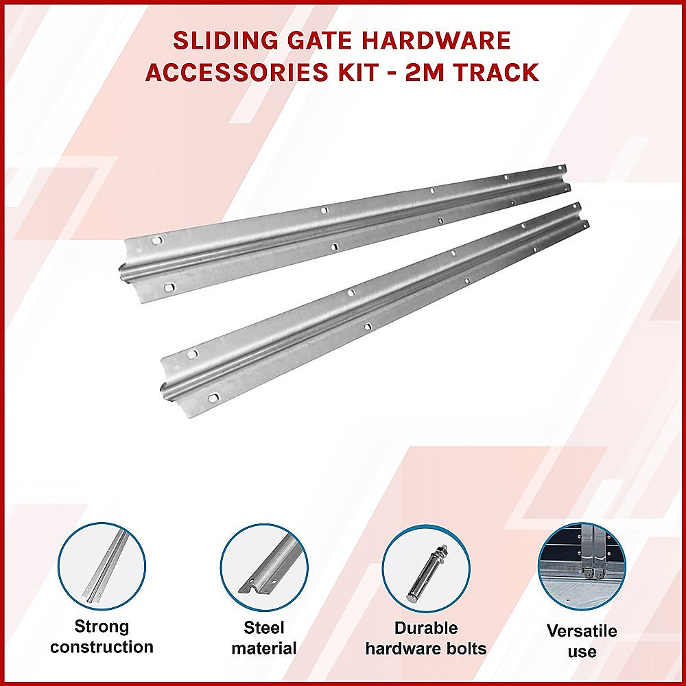 Fence & Gate Accessories: Sliding Gate Hardware Accessories Kit - 2m Track