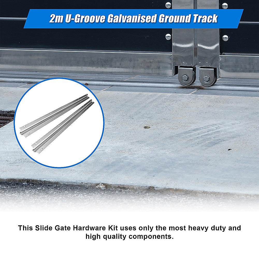 Fence & Gate Accessories: Sliding Gate Hardware Accessories Kit - 2m Track