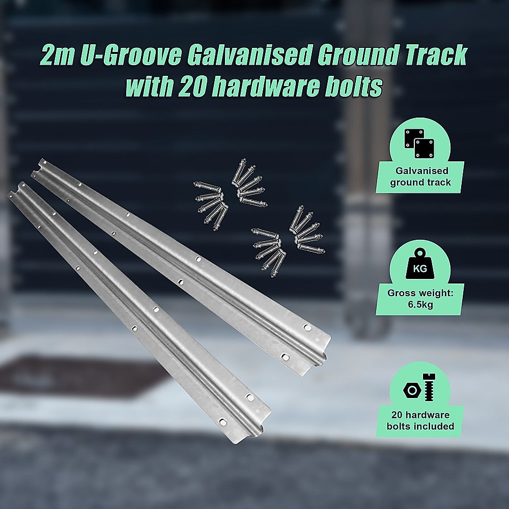 Fence & Gate Accessories: Sliding Gate Hardware Accessories Kit - 2m Track