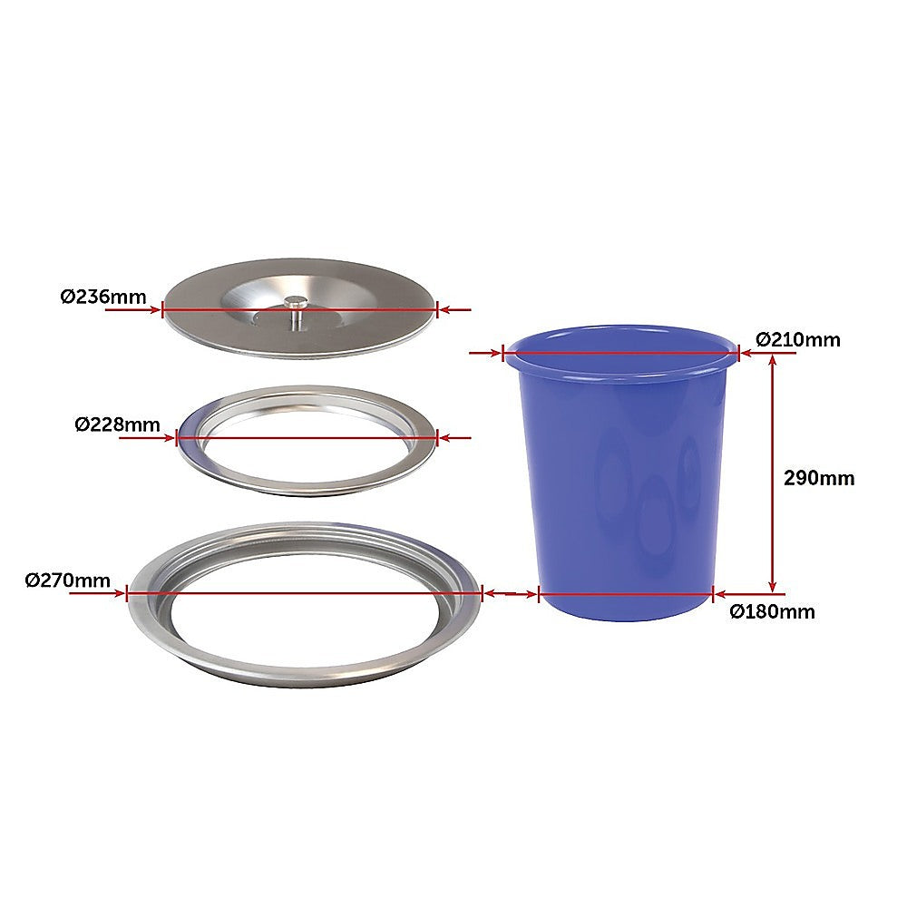 Kitchen Utensils: 8L Concealed Benchtop Bin