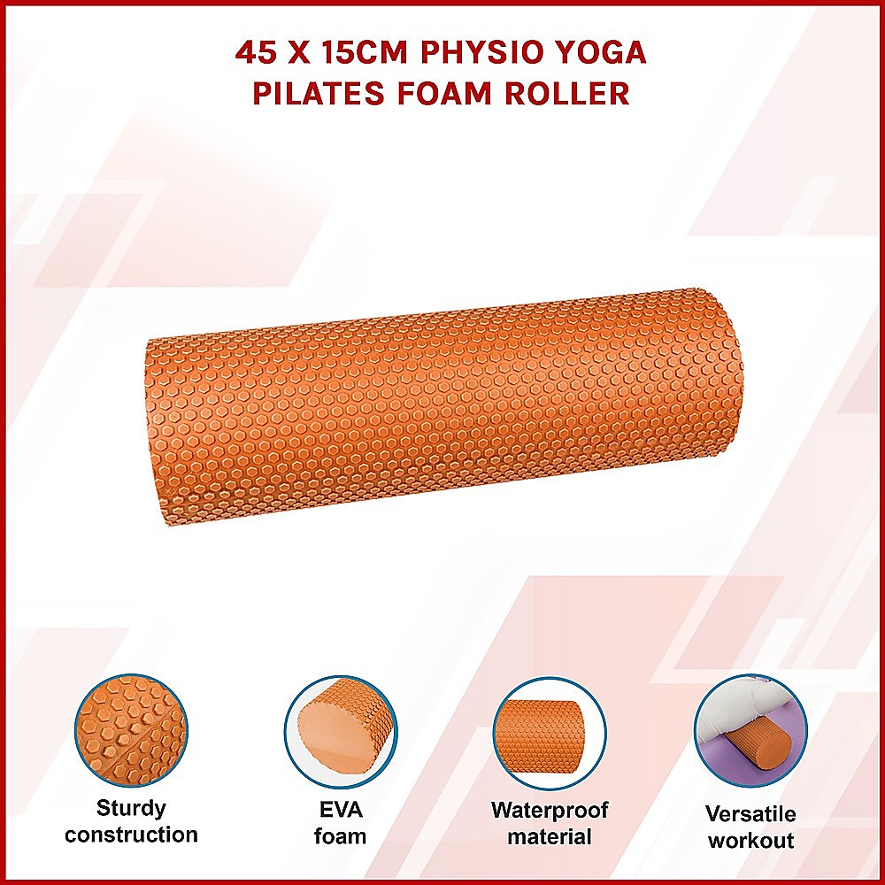 Yoga & Pilates: 45 x 15cm Physio Yoga Pilates Foam Roller