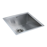 Sinks: 440x440mm Handmade Stainless Steel Undermount / Topmount Kitchen Laundry Sink with Waste