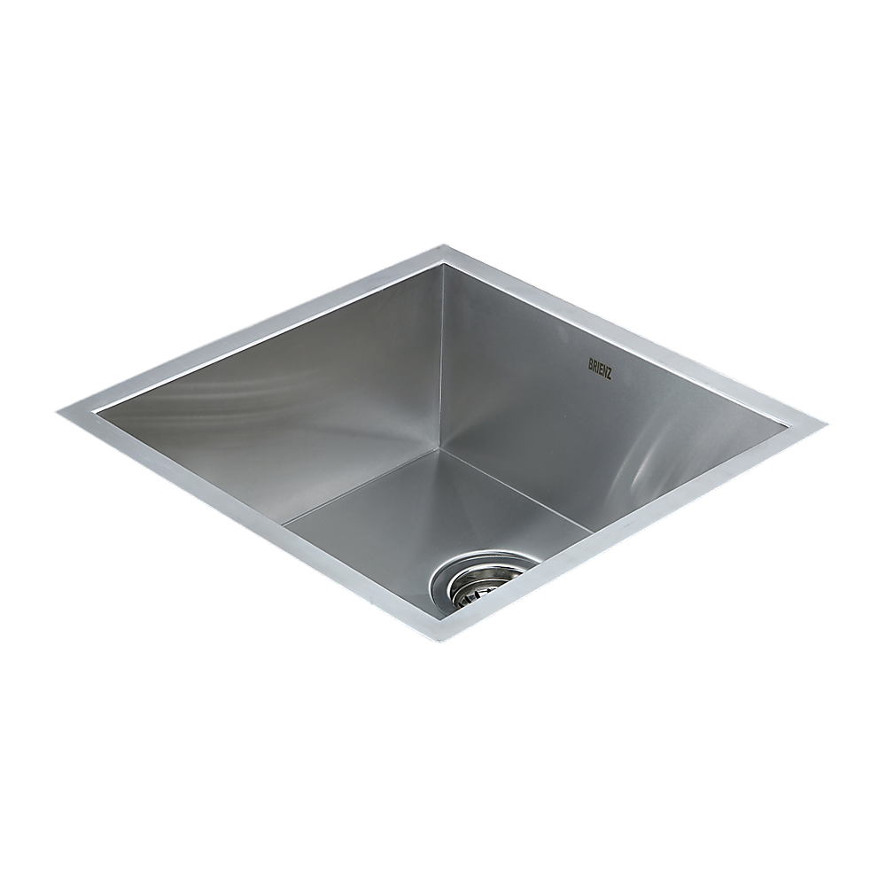 Sinks: 440x440mm Handmade Stainless Steel Undermount / Topmount Kitchen Laundry Sink with Waste