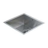 Sinks: 440x440mm Handmade Stainless Steel Undermount / Topmount Kitchen Laundry Sink with Waste