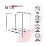 Beds & Bed Frames: 4 Four Poster Queen Bed Frame